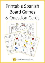 Make your own board games and play them here online in real time. Printable Spanish Board Games And Question Cards Spanish Playground