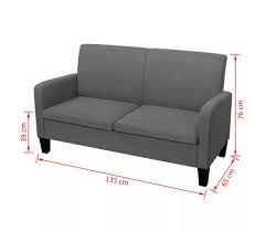 Matrimoniali da 160 cm, francesi da 140 o singoli, a 2, 3 o 4 posti, ad angolo o a elle, grandi, compatti o piccolissimi: Vidaxl Divano 2 Posti 135x65x76 Cm Grigio Scuro Sofa Divanetto Letto Poltrona Ebay
