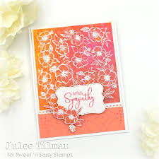 I stamped the texture tiles 11 background onto a piece of tissue paper with archival ink. Sweet N Sassy Stamps February 2021 New Release Blog Hop Giveaway