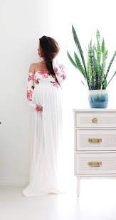 This Maternity Gown Is Gorgeous And Perfect For A Baby Shower Or Photo Shoot Long Sle Maternity Dresses For Baby Shower Baby Shower Dresses Maternity Dresses