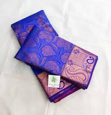Kanchipuram Brocade Silk (Azure blue,Magenta)