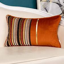 Check out our burnt orange pillow selection for the very best in unique or custom, handmade pieces from our decorative pillows shops. Amazon Com Yangest Burnt Orange Velvet Wave Lumbar Throw Pillow Cover Wavy Line Luxury Cushion Case Modern Zippered Rectangular Pillowcase For Sofa Couch Bedroom Living Room Home Decorative 12x20 Inch Home Kitchen
