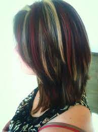 Red Blonde And Brown Chunky Highlights Edgy Extreme Hair Color Idea Kelly Clarkson Hair Inspired Highlights And Lowligh Red Blonde Hair Red To Blonde Edgy Hair
