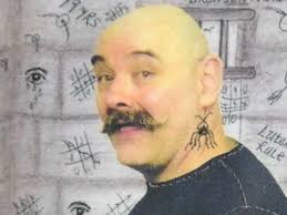 Disturbing sketch by Charles Bronson with inmate's eye gouged by machinery 