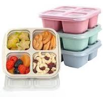 Amazon.com: LCHLZZ 4 Pack Snack Containers, Divided Bento ...