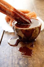 Churros With Chocolate Dipping Sauce Simply Delicious Recipe Desserts Food Eat Dessert