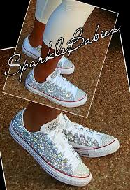 Custom Bling Pearl Converse Chuck Taylors Sparklebabiez Bedazzled Shoes Wedding Shoes Sneakers Diy Shoes