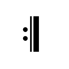 Where the pattern to be repeated is a pair of notes a certain interval apart, rather than individual notes as in the earlier example, the strokes are used, in effect, like beams. Musical Symbol Right Repeat Sign Musica Regular Graphemica