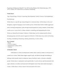 Pdf Verbal Abuse