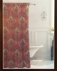 Raymond Waites Preston Rich Dark Red Paisley Floral Fabric Shower Curtain New Fabric Shower Curtains Floral Fabric Curtains