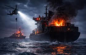 BREAKING🚨 U.S. Marines just STORMED an Iranian cargo ship AT GUNPOINT.  They're on board right now after the Navy just BLEW OUT the ship's engine  room to stop it. Trump announced it