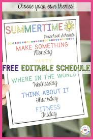 Feelings and emotions activities for preschoolers with preschool emotions printables Free Editable Printable Summer Schedule For Kids Kids Schedule Summer Schedule Kids Summer Schedule