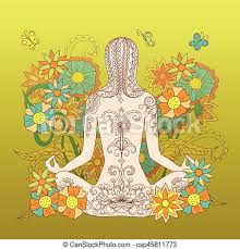 Sold by dharma electronics and ships from amazon fulfillment. Tattoo Girl In Lotus Pose With Floral Backdrop Silhouette Sitting In Yoga Lotus Pose Tattoo Girl With Hand Drawn Floral Canstock