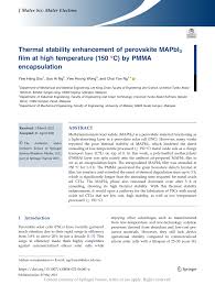 Universiti tunku abdul rahman memiliki reputasi tinggi sebagai salah satu institusi pendidikan tinggi universiti tunku abdul rahman telah meluluskan lebih dari 67.000 centre for foundation studies (kampar campus). Thermal Stability Enhancement Of Perovskite Mapbi3 Film At High Temperature 150 C By Pmma Encapsulation Request Pdf