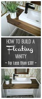 Diy bathroom vanity from old dining table. How To Build A Floating Wood Vanity For Less Than 30 An Ikea Hack Diy Bathroom Vanity Floating Vanity Floating Bathroom Vanities