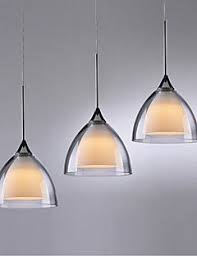 158 59 Obsess Ge 09012 1 1 Light Two Layer Led Pendant Island Light Clear Glass Polished Chrome 3 Pack Glass Pendant Shades Light Pendent Lighting