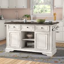 Tiphaine Kitchen Island With Granite Top Antique White Kitchen White Kitchen Island Kitchen Design Small