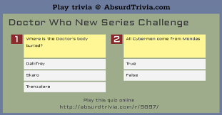 Rather than taking a chance on a strang. Trivia Quiz Doctor Who New Series Challenge