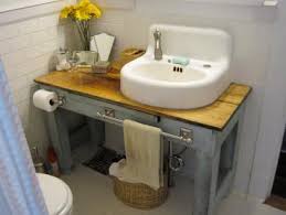 Even though there is no exact rule of the minimum space that you need to use double vanity, we just want to you know that convenience is last but not least, the pedestal sink is quite popular thanks to wide basin and narrow base that leave the under space plenty of rooms. 20 Upcycled And One Of A Kind Bathroom Vanities Diy