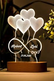 Personalized 3d Illusion Lamp Valentine Gift For Her Custom Etsy 3d Illusion Lamp Valentines Gifts For Her 3d Night Light