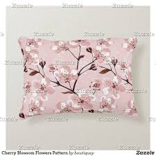 Cherry Blossom Flowers Pattern Decorative Pillow Zazzle Com In 2020 Cherry Blossom Flowers Blossom Flower Cherry Blossom