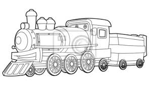 Zug mahlvorlage für kinder / eisenbahn malvorlagen kostenlos zum ausdrucken. Malvorlage Zug Illustration Fur Die Kinder Fototapete Fototapeten Loco Express Schlitten Myloview De