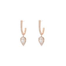 Messika gatsby linear diamond earrings. Messika Rose Gold Earrings With Diamonds Joy 2605mk7480 Pere Quera 1887