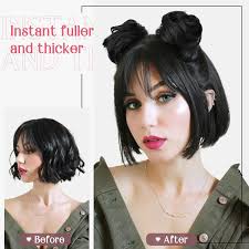 HOOJIH Messy Bun Hair Piece 2 PCS Space Buns Claw Clip Extensions