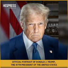Official portrait of Donald J. Trump, the 47th President of the United  States, has been released. #US #DonaldJTrump #HespressEng