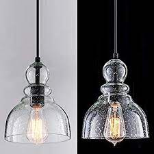 Some inverted pendant fixtures uplift the light, so the light reflects off the ceiling. Lanros Industrial Mini Pendant Lighting With Handblown Clear Seeded Glass Shade A Pendant Ceiling Light Fixtures Ceiling Pendant Lights Pendant Light Fixtures