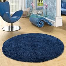 Teppich manu aus 100% wolle & 100% baumwolle online bestellen | dunkelblau stilvolle wohnaccessoires gratis versand ab 50€ 100 tage retourenrecht. Hochflor Langflor Shaggy Teppich Luxury Denim Blau Rund