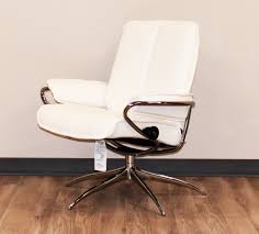 Stressless City Low Back Batick Snow Chrome Base Leather Recliner Chair By Ekornes Stressless City Low Back Batick Snow Chrome Base Leather Chairs Recliners