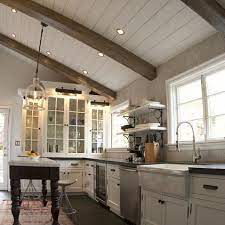 Plank Vaulted Ceiling Design Ideas Pictures Remodel And Decor Page 2 Kitchendesignideas Vaultedceil Rustic Kitchen Design Kitchen Ceiling Kitchen Design