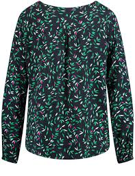 Men floral dress shirts long sleeve casual button down flower printed shirts 100% cotton. Slip On Blouse With A Floral Print In Blue Gerry Weber