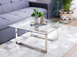 All glass coffee tables can be shipped to you at home. Glass Top Coffee Table Silver Starlight Beliani De