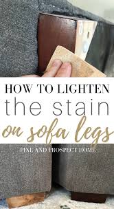 A few days ago we introduced you to the my first thought was minwax dark walnut but that's the same stain that's on the trim and doors. Lightening The Stain On Sofa Legs Pine And Prospect Home