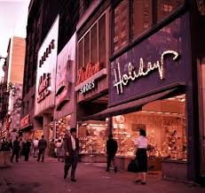 Aerialist and skydancer, Betty Fox, executes her famous split jump off of  the Fort Shelby Hotel over Detroit's skyline. (1945)