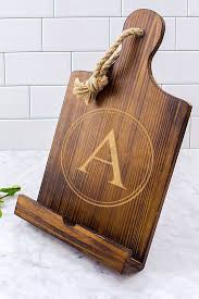 Personalized Rustic Wood Ipad Recipe Book Stand Recipe Book Stand Recipe Book Holders Cook Book Stand