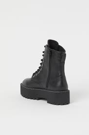 I just saw their double shaft boots but reluctant because of how bad most of their clothing quality. Platform Boots Black Ladies H M Us