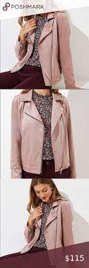 Loft Blush Faux Vegan Suede Moto Jacket Mauve New Green Faux Leather Jacket Pink Leather Jacket Purple Leather Jacket