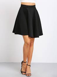 Black High Waist Flare Skirt Flare Skirt Short Flared Skirt High Waisted Pleated Skirt