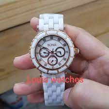Berikut ini katalog jam tangan bonia terbaru, jam tangan bonia original dilengkapi dengan kartu garansi resmi 1 tahun dan box asli dari bonianya. Jam Tangan Bonia Bn 863 Ceramic Putih Sport Wanita Original Shopee Indonesia