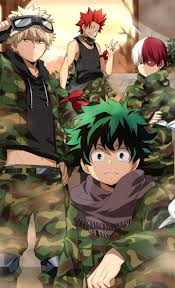 Bakugou, todoroki and deku have been hit by a quirk that handcuffed them together!! Midoriya Todoroki Bakugou Kirishima Fandom