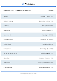 Alle daten in dieser liste: Gesetzliche Feiertage Baden Wurttemberg 2021 2022 2023