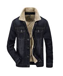 Men S Denim Jean Jacket Button Front Slim Fit Sherpa Lined Trucker Jacket Black Co12ntkpxks Denim Jacket Men Fleece Denim Jacket Lined Denim Jacket