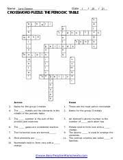 Law that states that the repeating chemical and physical propertiesof elements change periodically with atomic numbers of the elements. Periodic Table Crossword Pdf Lana Dawson Name 1 20 21 Date Crossword Puzzle The Periodic Table 1 2 A L K L A L A I 3 4 K 5 M T A S S L 8 M E P R A N 7 Course Hero