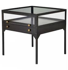 Katren Industrial Matte Black Metal Brass Box End Table Shadow Box Coffee Table End Tables Coffee Table