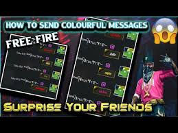 Now any free fire player can use this incredible tool to access more cheesy items in their free fire account. How To Send Colourful Message In Free Fire Colourful Text Secret Code Youtube