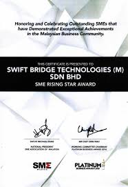 Sme association of malaysia was established on 13th july 1995 with the objectives of promoting, providing supports, services and solutions towards the the association is also actively engaged in dialogs with the various ministries of malaysian government to reflect and provide feedback on the. Awards Recognition Swift Bridge Technologies