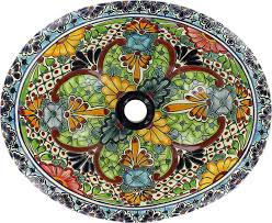 This bathroom sink is a precious native stone collection by combining artistry and innovation. Acambaro Talavera Ceramic Oval Drop In Bathroom Sink Talavera Sink Ceramic Bathroom Sink Mexican Sink
